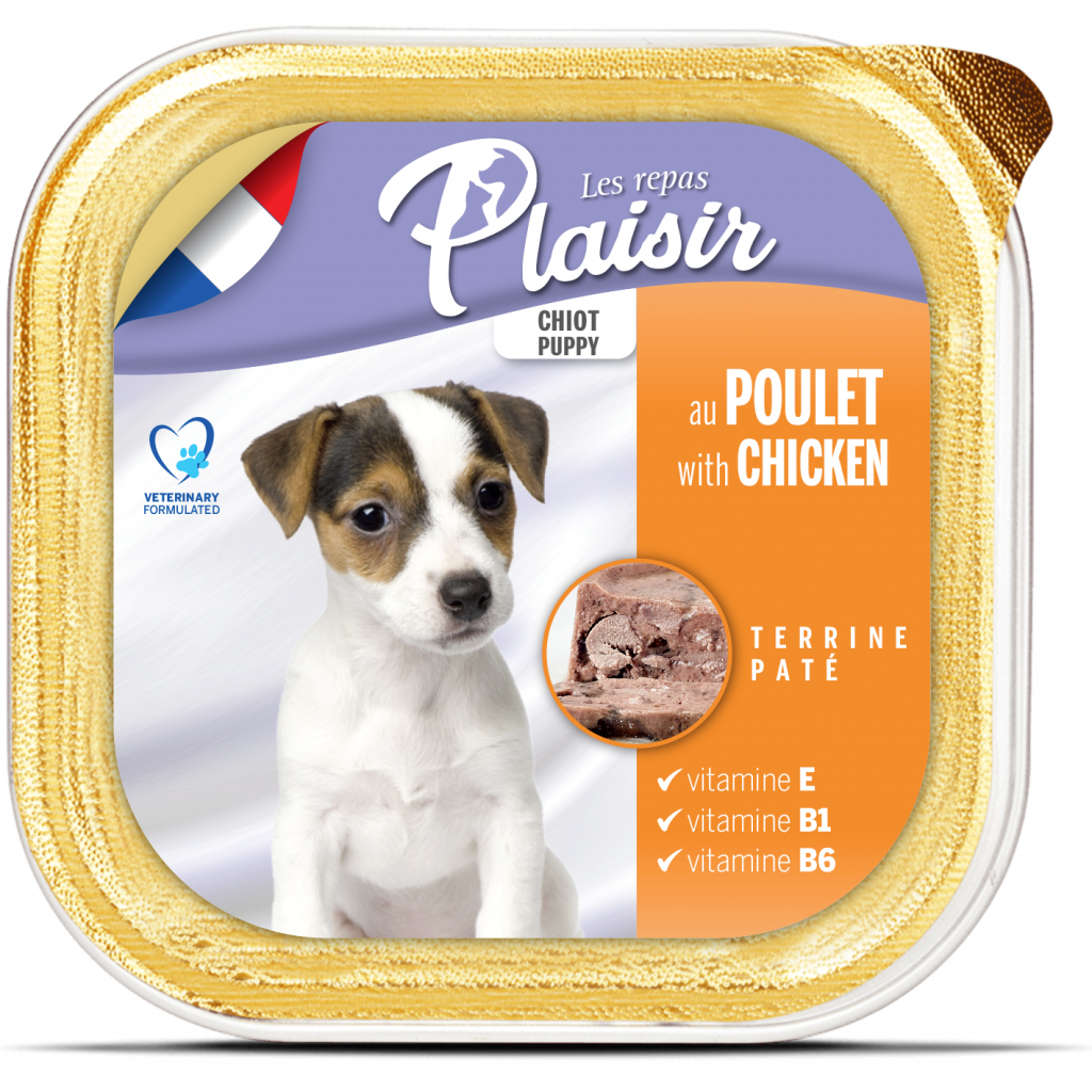 Paté with [CHICKEN] - Alu tray 300g (PUPPY) - Repas Plaisir